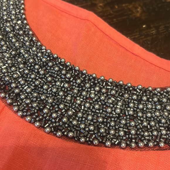 Lightweight linen dress with beaded neckline - Picture 2 of 9